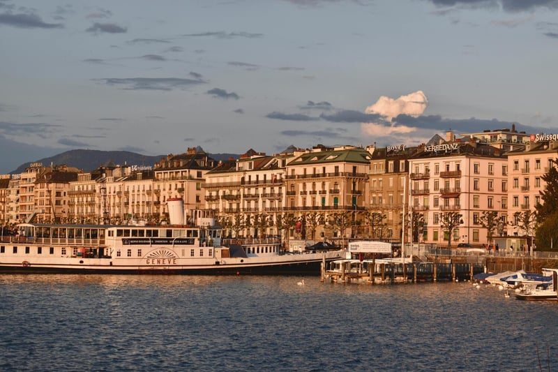 Geneva private banking and finance district, Switzerland